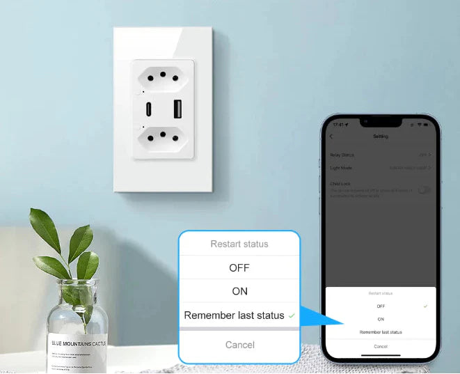 Tomada Inteligente Usb+ Usb-c Tipo-c Smart Wifi Alexa Google Bivolt