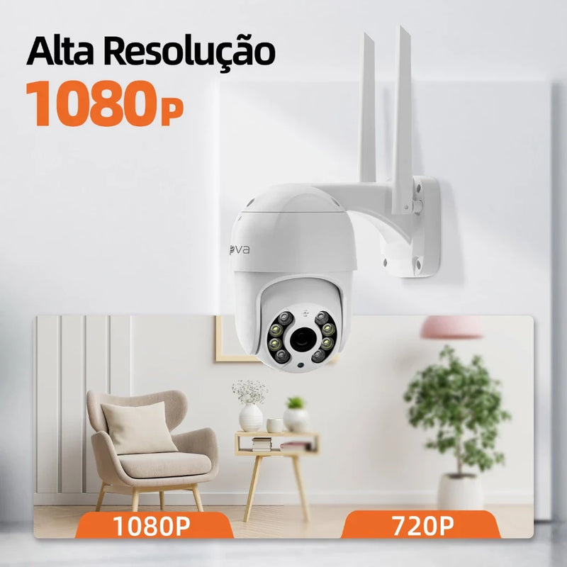 INOVA Kit Câmera de segurança a Prova D'água sem fio gira 360° HD 1080P IP66 APP ICSEE 110-220V