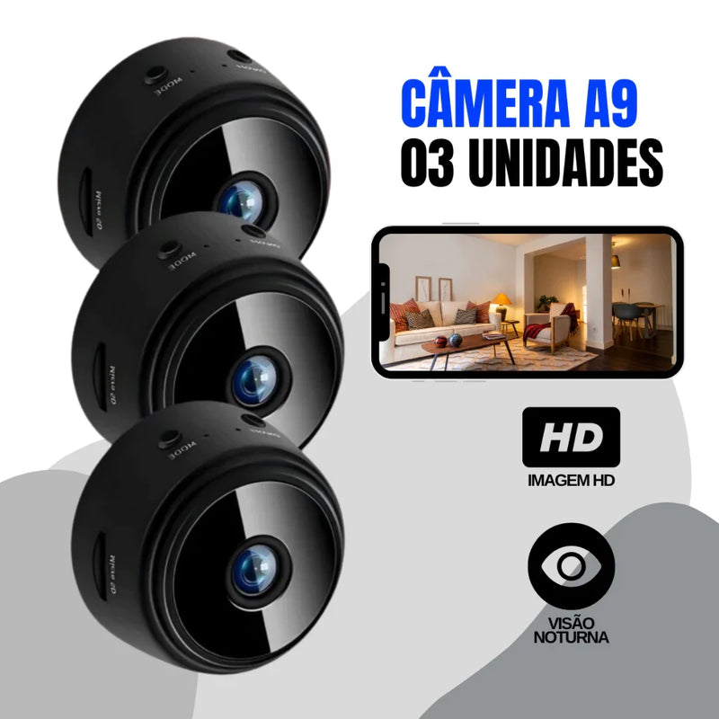 Kit 1/2/3/4 Câmeras Espiã A9 HD Mini com Visão Noturna Wifi 1080P Vigilância Segurança Doméstica