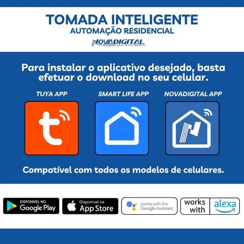 Tomada Inteligente Wifi Compatível Google E Alexa Smart Tuya