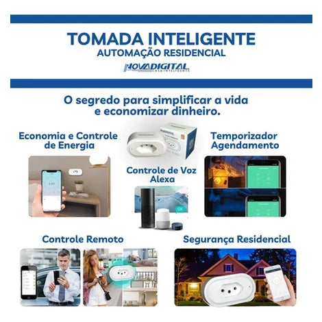 Tomada Inteligente Wifi Compatível Google E Alexa Smart Tuya