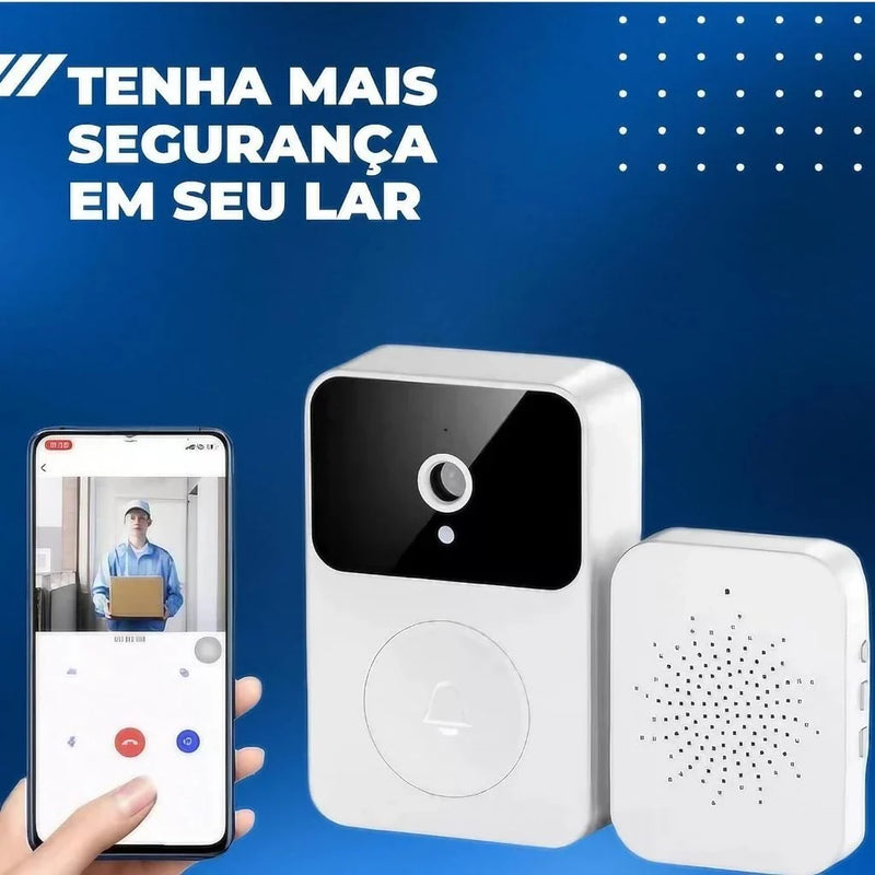 Campainha Com Câmera Vídeo Porteiro Sem Fio Wi-Fi HD Inteligente Smart Home Vê Pelo Celular Recarregável pronto entrega