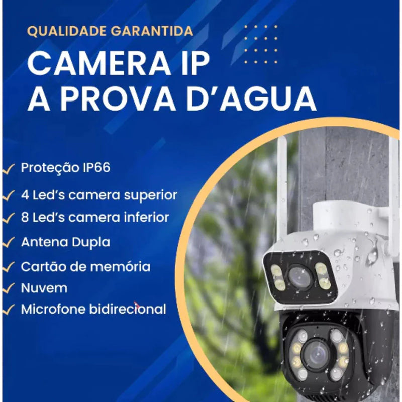 Camera Segurança Externa Lente Dupla Rastreamento Zoom A28b Wi-Fi Smart IP66 App ICSEE Envio Imediato